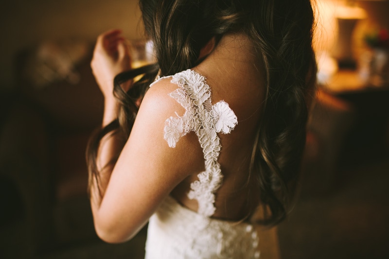 wedding dress strap detail