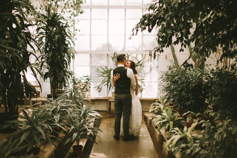 greenhouse wedding photo