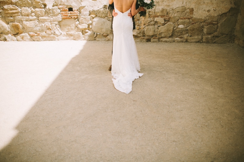 back of bride's dress