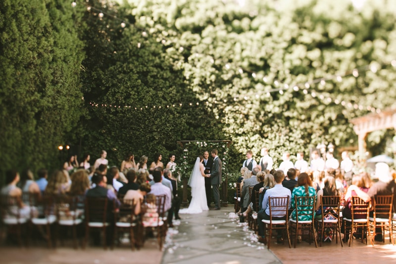 wedding ceremony at Franciscan Gardens