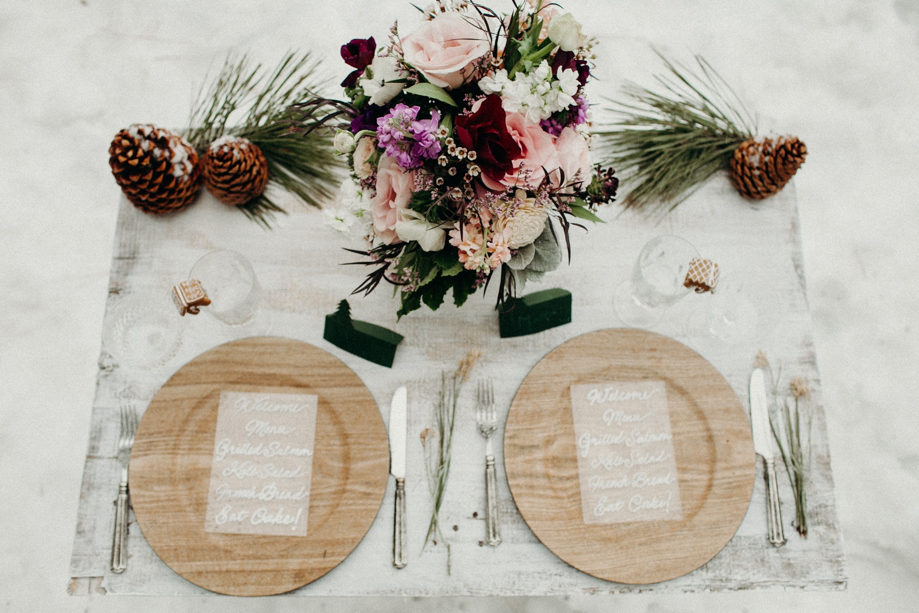 elopement table setting