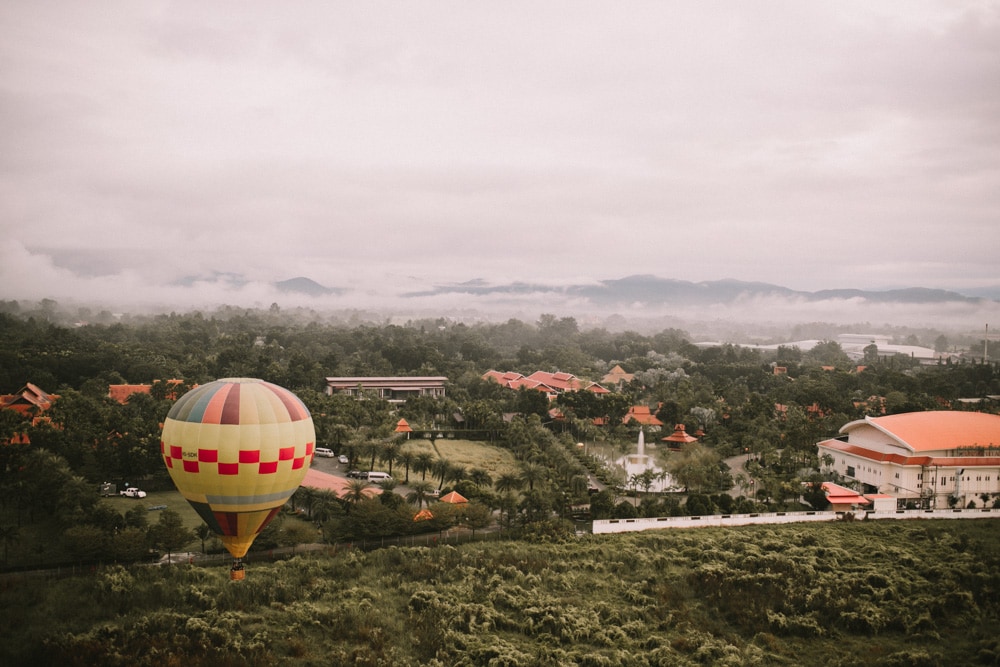 view from hot air balloon ride in chiang mai
