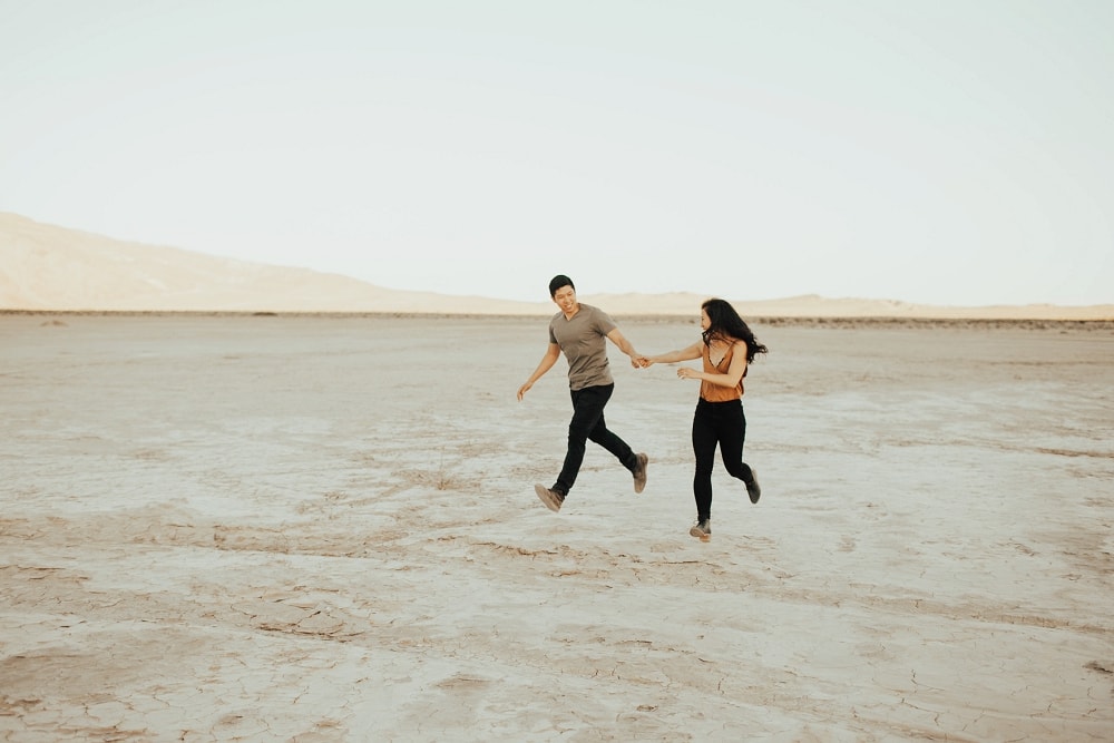 running on a dry lake bed