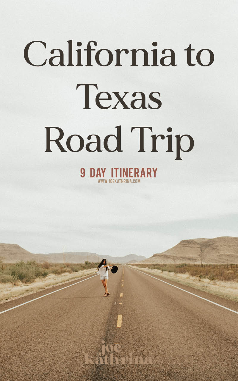 california to texas road trip itinerary