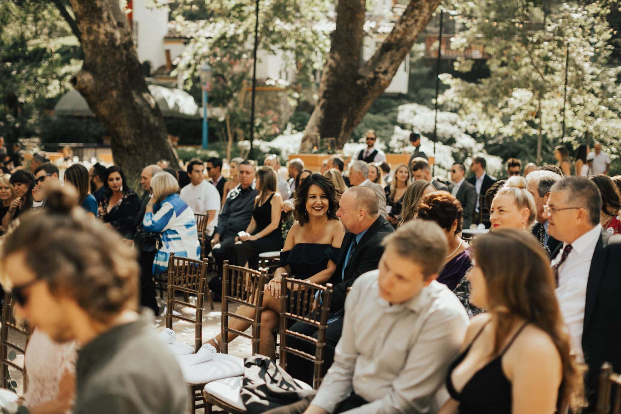 wedding guests during wedding ceremony