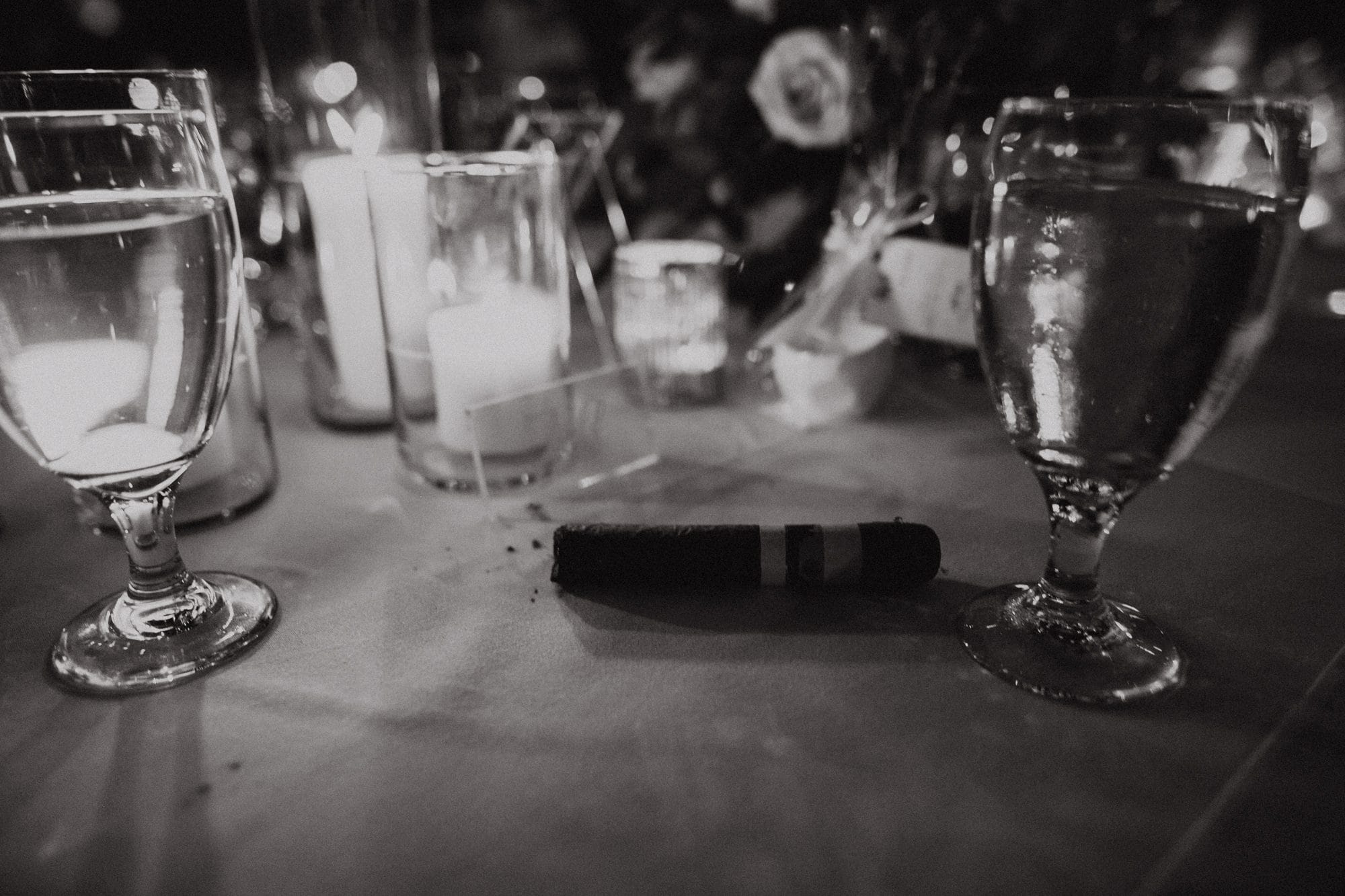 cigars at wedding reception