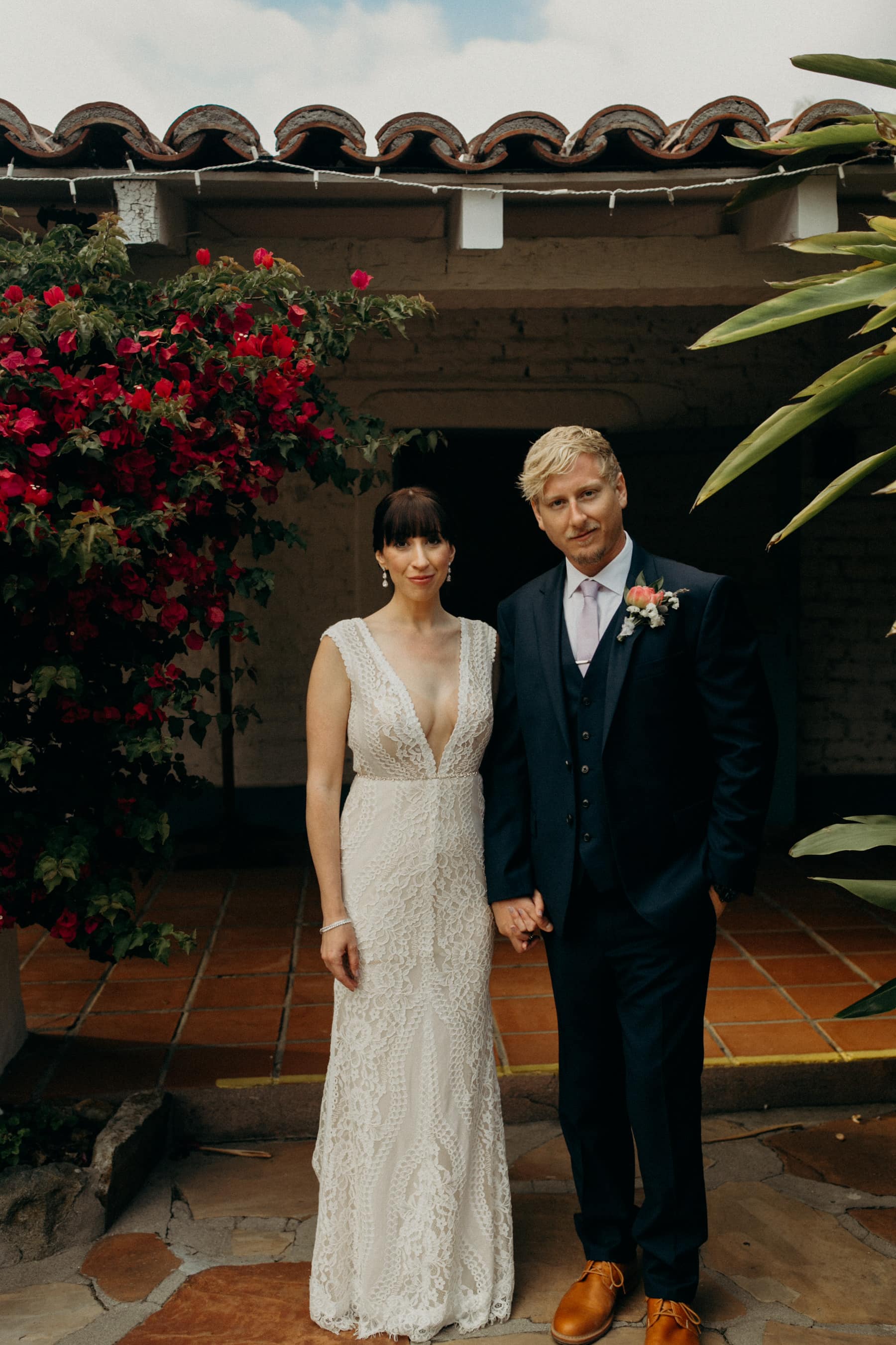 bride and groom at Leo Carrillo Ranch