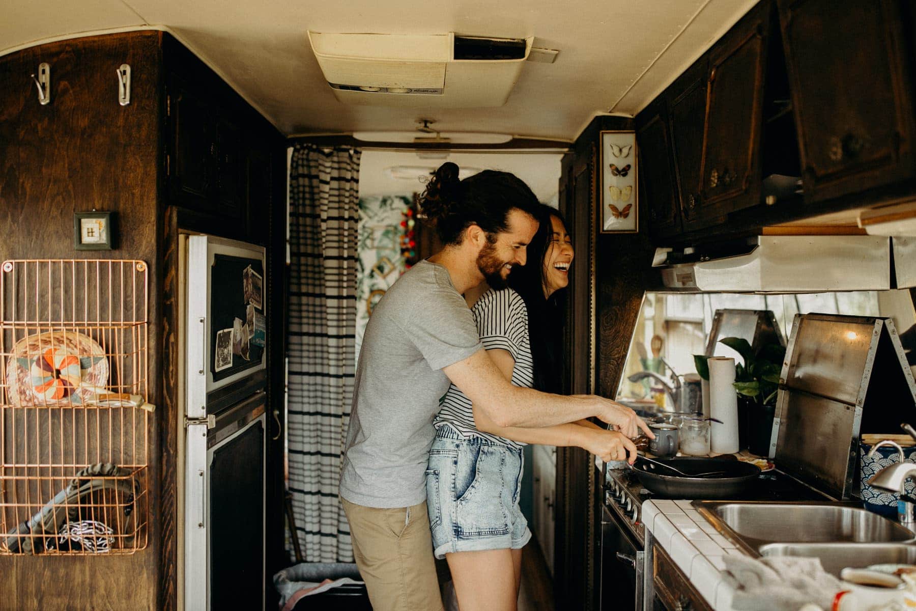 couple making breakfast together