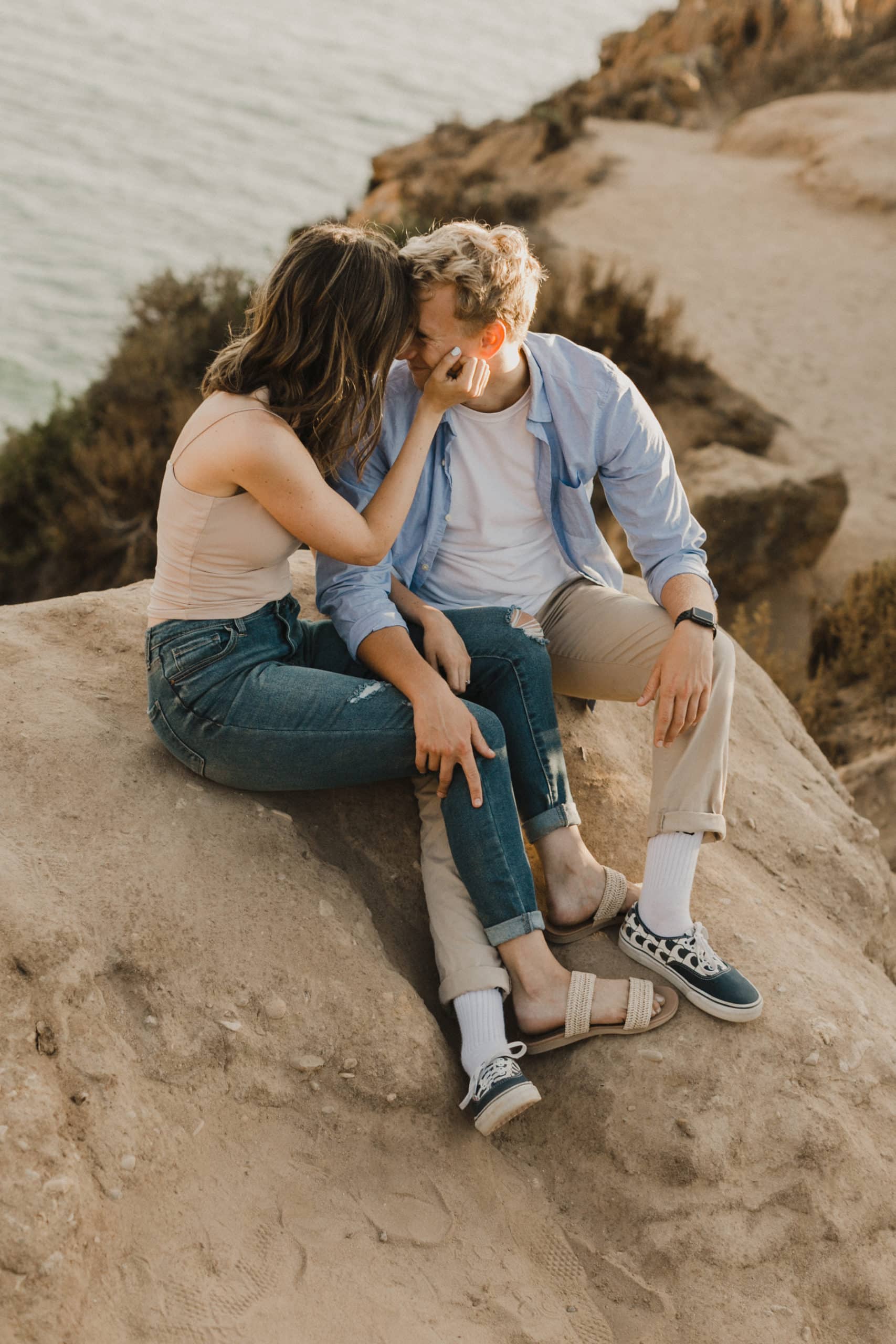 point dume state beach engagement session