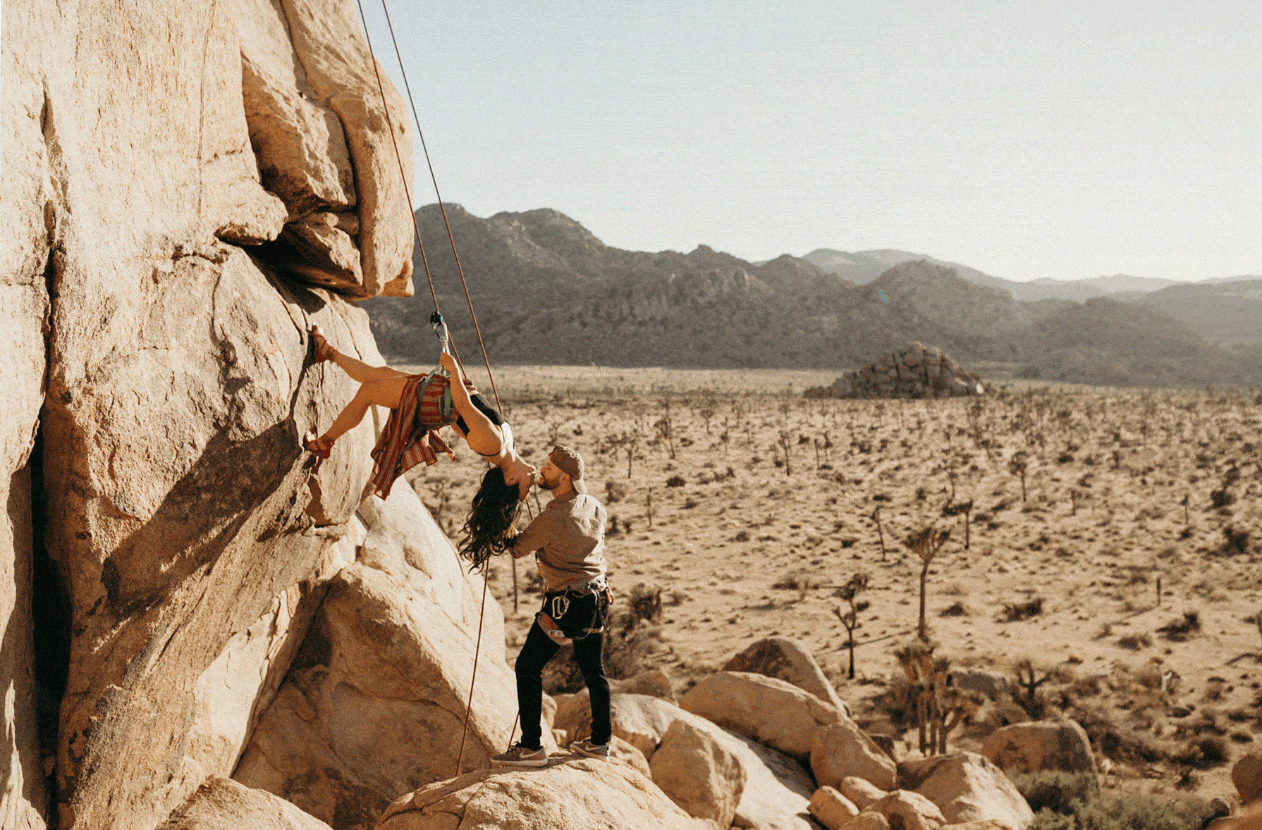 rock climbing engagement session
