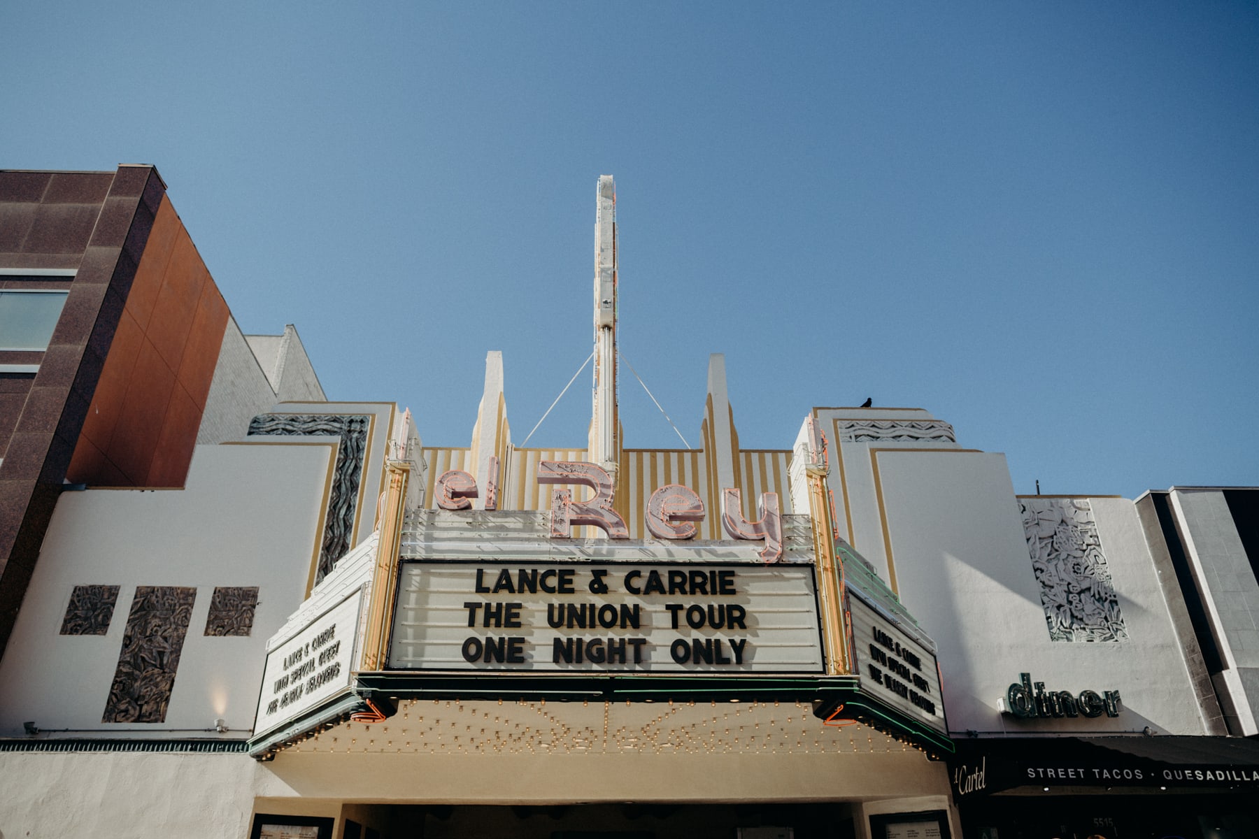 el rey theatre wedding marquee