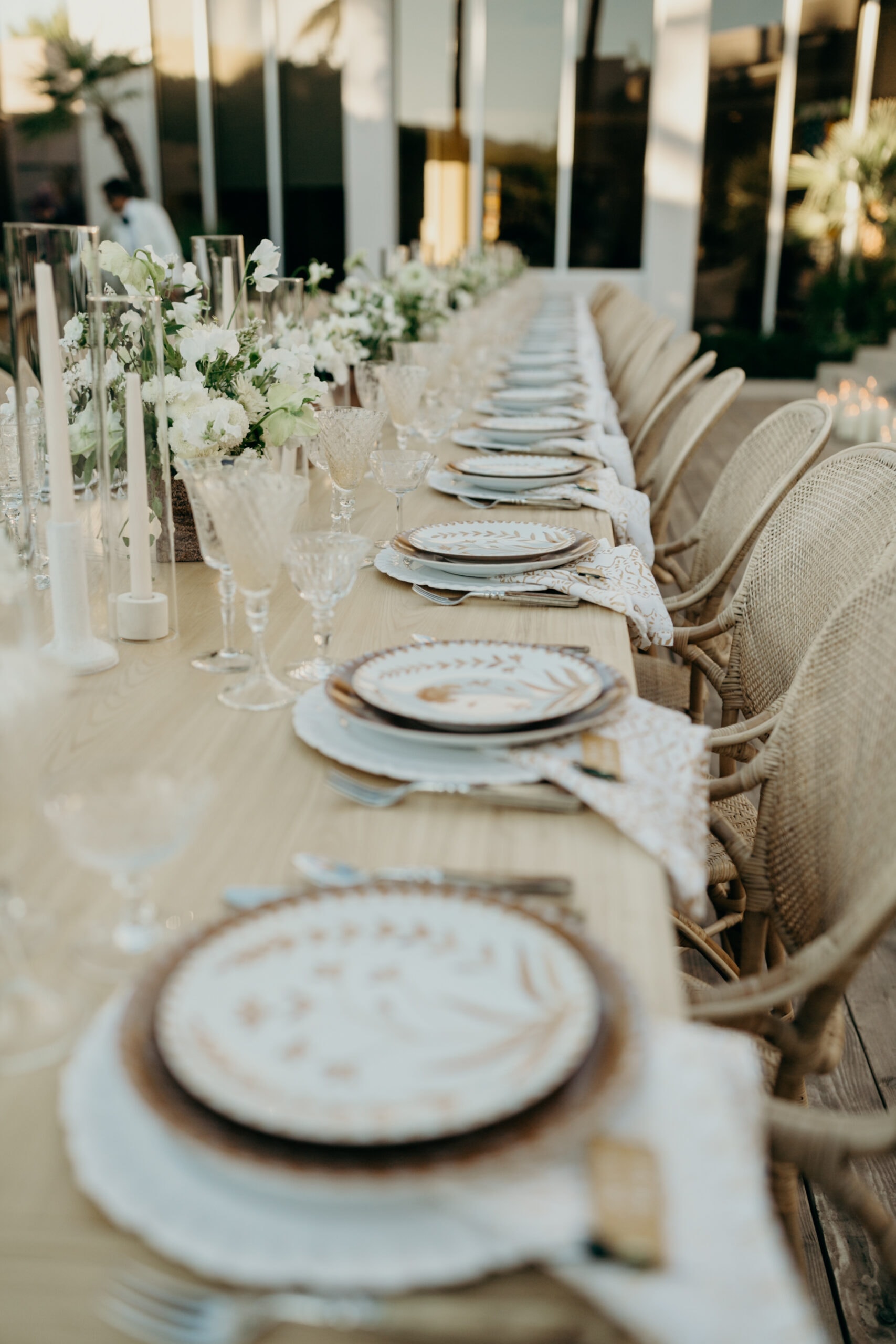 neutral wedding table setting color palette