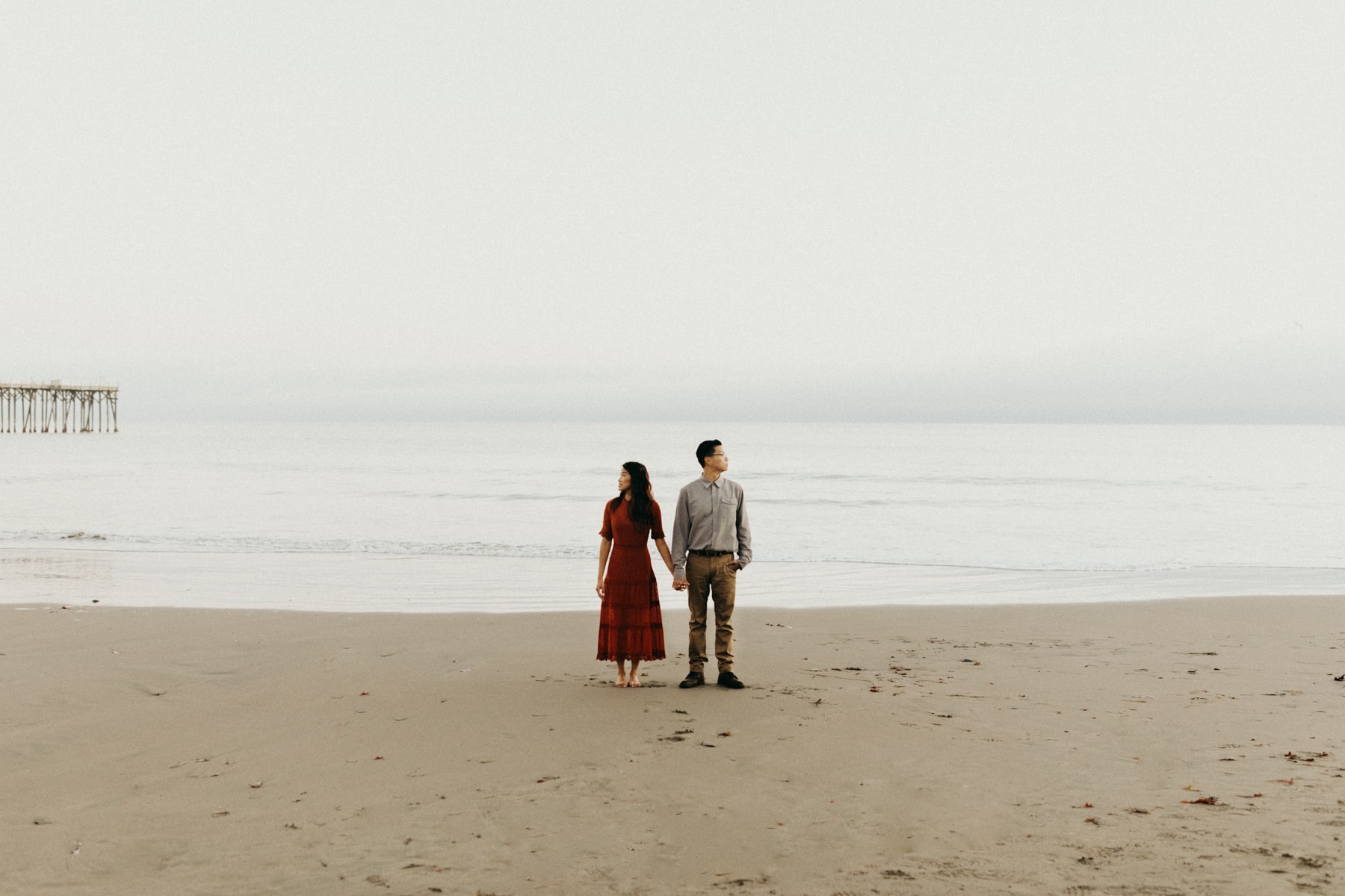 engagment photos at William Randolph Hearst Memorial Beach